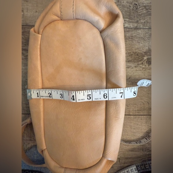 Marta Ponti Leather Bucket Crossbody Bag Tan Woven Front fisherman large - Picture 11 of 11